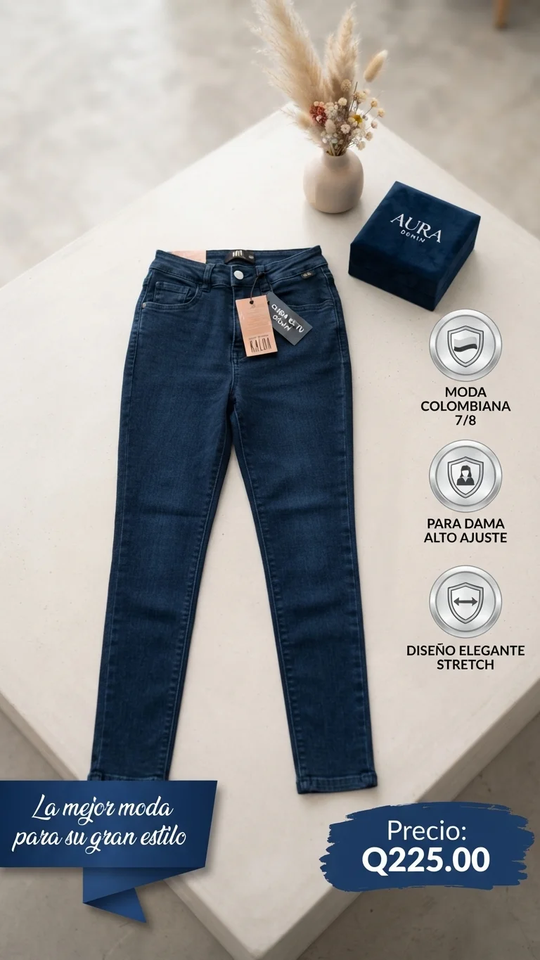 Pantalón Jeans High Rise Jegging KALÚA – Azul Oscuro