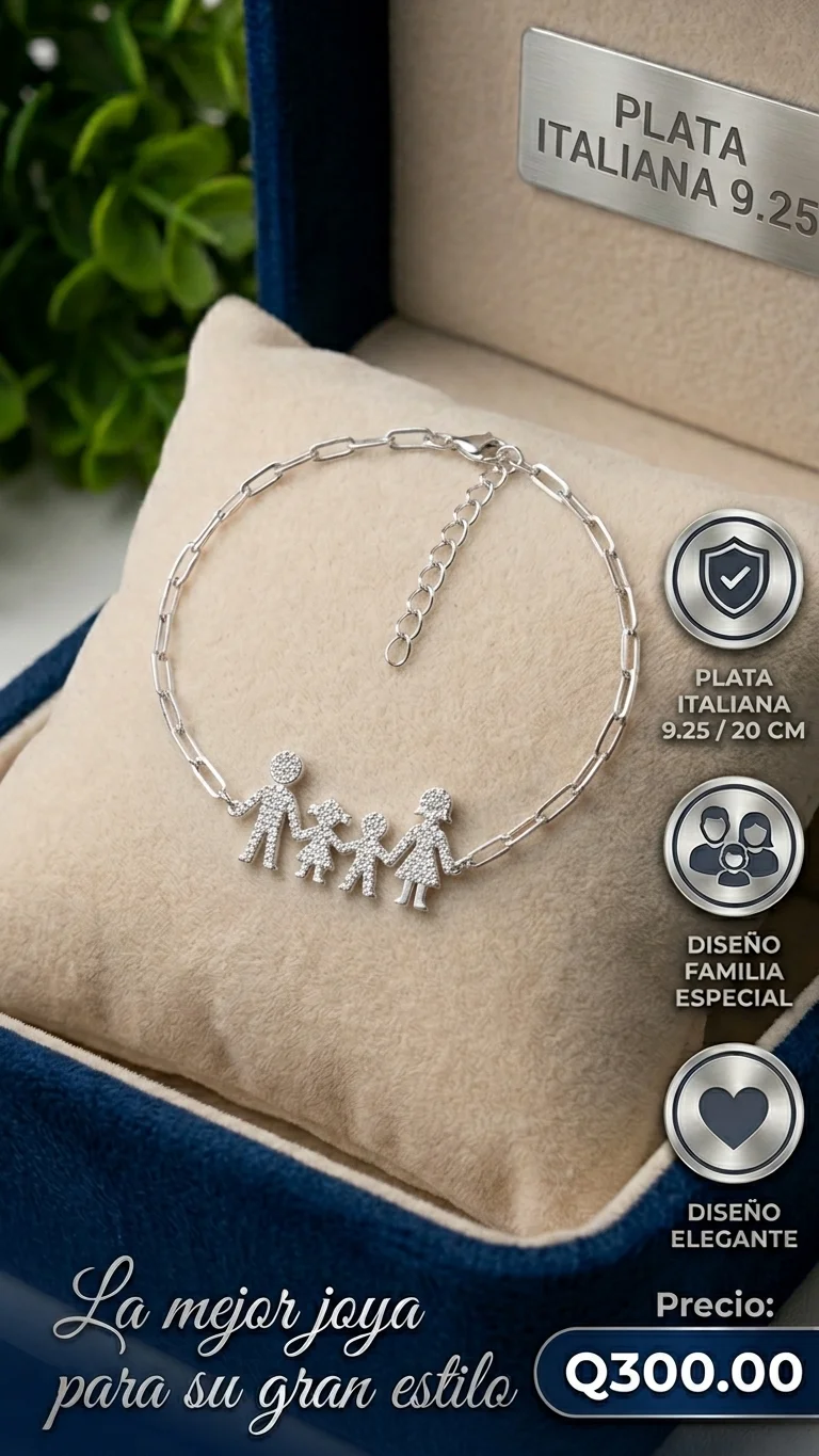 Pulsera "Family" – Plata Italiana 9.25