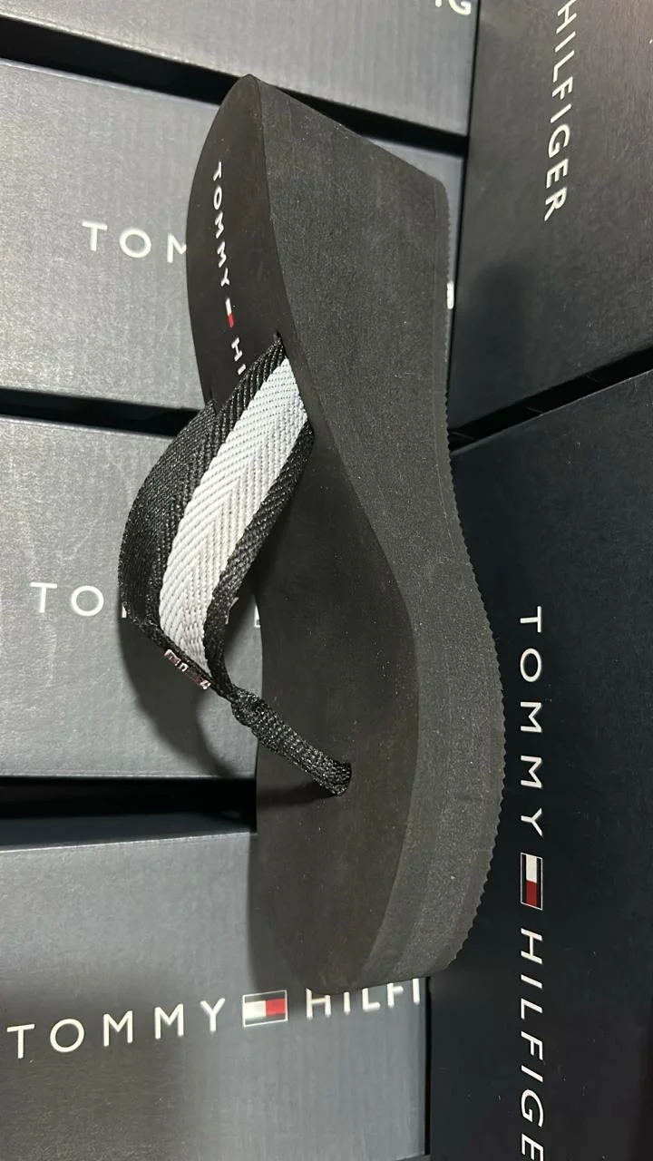 Sandalias Tommy - Tacón Alto - Negro/Plata