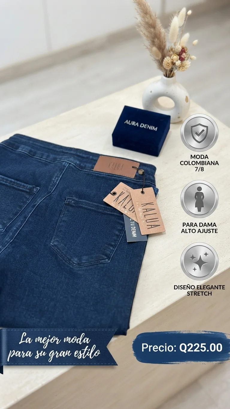 Pantalón Jeans High Rise Jegging KALÚA – Azul Oscuro