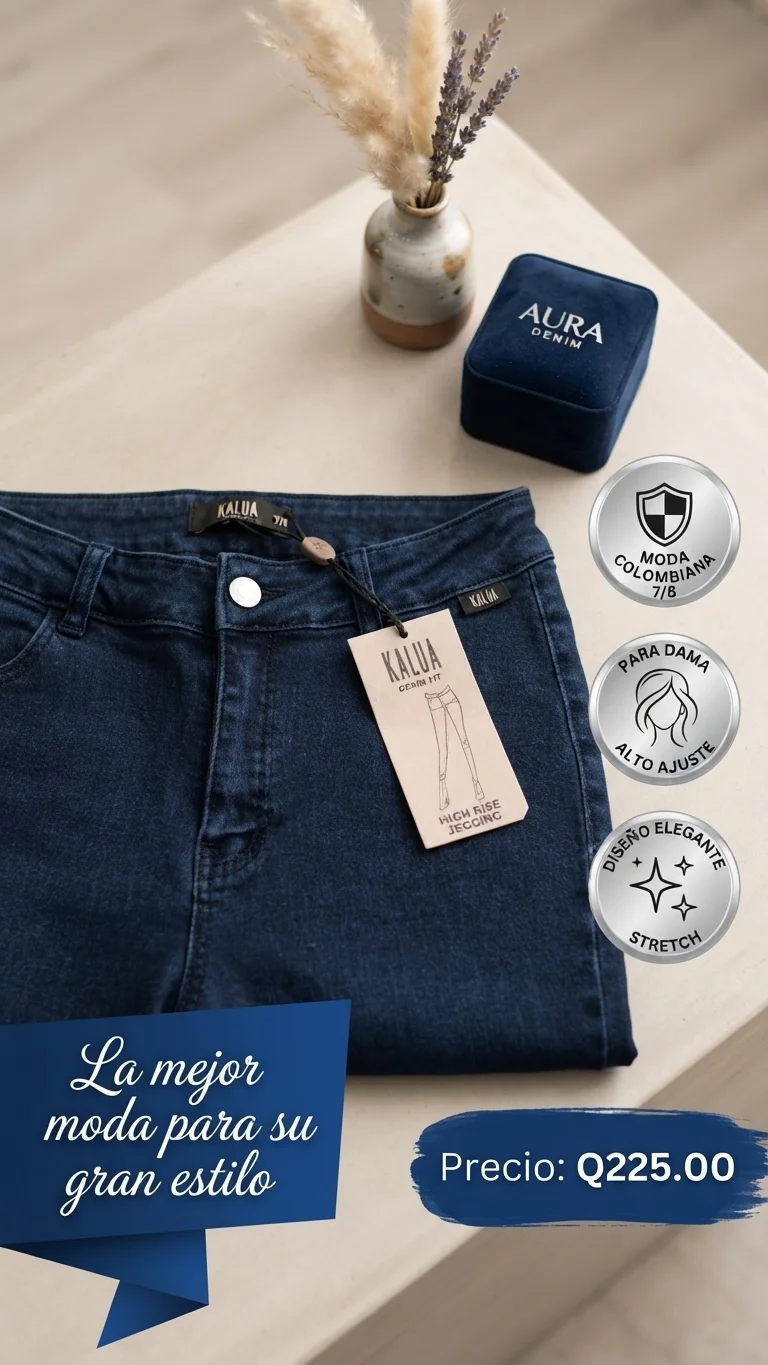 Pantalón Jeans High Rise Jegging KALÚA – Azul Oscuro