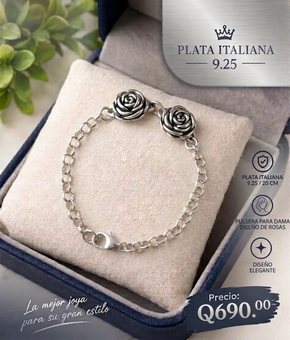 Pulsera para dama, de plata esterlina